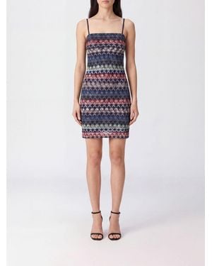 Missoni Zig-Zag Lurex Bustier Mini Dress With Thin Straps - Blue