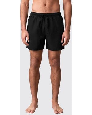 Calvin Klein Polyester-Badeshorts Im Boxer-Stil Mit Appliziertem Logo - Schwarz