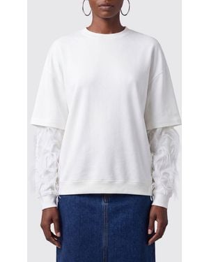 DARKPARK Troy Long-Sleeved Cotton T-Shirt With Feather Application - White