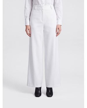 Giorgio Armani Maßgeschneiderte High-Waist-Hose Mit Weitem Bein Aus Reiner Seide - Weiß