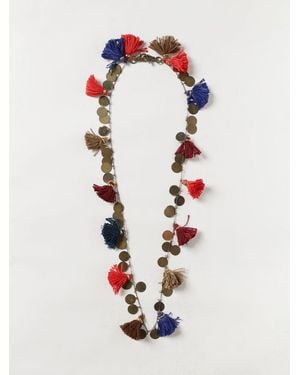 ALLUJEWELS Collar De Metal Con Charms, Borlas Y Cierre De Gancho - Blanco