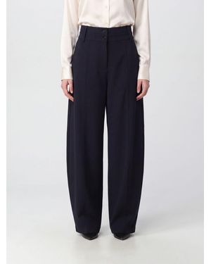 Pinko High-Waisted Wide-Leg Crêpe Pants With A Baggy Fit - Blue