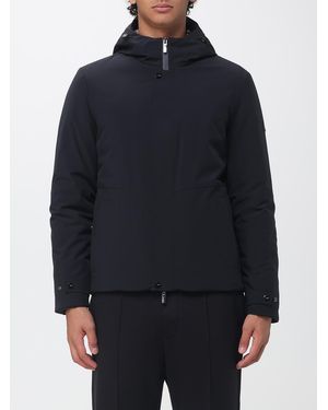 Heskimo Padded Waterproof Nylon Windbreaker With Hood And Slim Fit - Blue