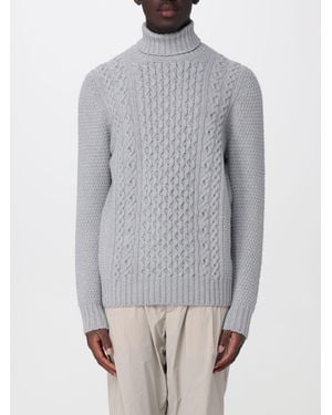 Drumohr Long-Sleeved Turtleneck Crafted From Pure 100% Lambswool - Gray