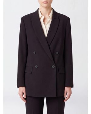 Twinset Double-Breasted Viscose Blend Blazer With Peak Lapels - Blue