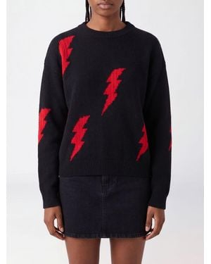 Zadig & Voltaire Zadig &Amp Voltaire Graphic Print Cashmere Crewneck Sweater With Dropped Shoulders - Blue