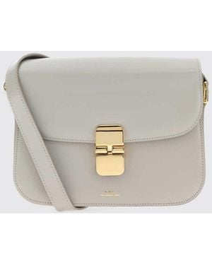 A.P.C. Borsa a tracolla Grace piccola in pelle grigia - Grigio