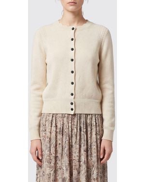 Isabel Marant Cárdigan De Cuello Redondo En Mezcla De Lana De Alpaca Con Botones - Neutro