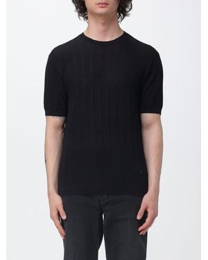 Emporio Armani Crew Neck Cotton Pullover - Black
