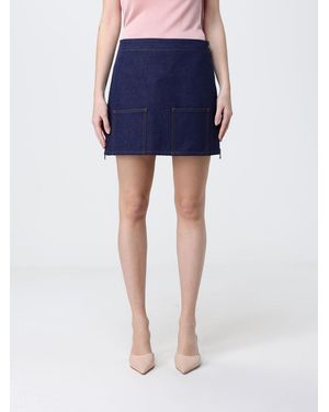 Fendi Minirock Aus Baumwolldenim - Blau