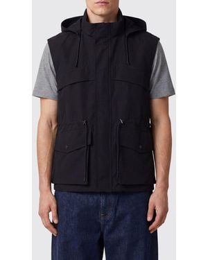 AURALEE Technical Wool Vest With Flap Pockets And Concealed Closure - Black