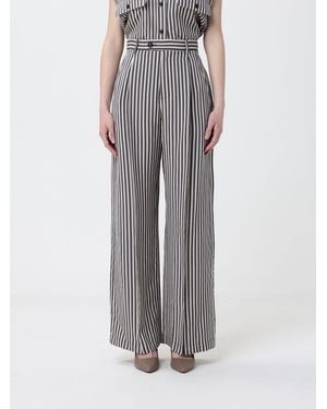 Tela Striped Viscose Blend Trousers - Grey