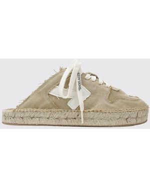 Off-White c/o Virgil Abloh Arrow Cotton Canvas Espadrille Clogs With Logo And Jute Sole - Natural