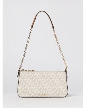 Michael Kors Empire Coated Cotton Bag With All Over Mk Monogram - Natural