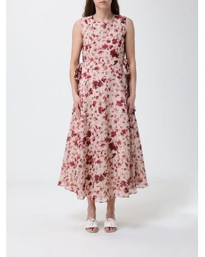 Max Mara Floral Print Ramie Dress - White
