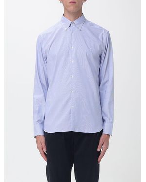 Brooksfield Camisa De Rayas De Algodón Con Logo Y Cuello Button-Down - Azul