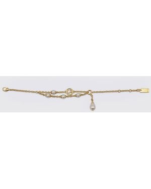 Chloé Chlo&Eacute Pulsera De Latón Con Perlas Sintéticas - Blanco