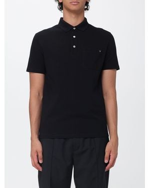 Valentino Garavani Cotton Polo Shirt With Vlogo Signature And Patch Pocket - Black
