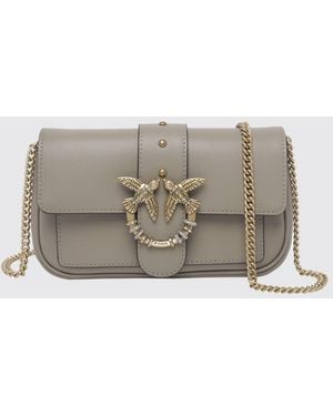 Pinko Mini Borsa A Tracolla Love Bag Pocket - Grigio