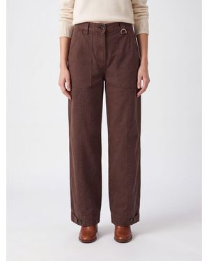 Golden Goose Raphaela Mid-Rise Straight-Leg Cotton Trousers - Brown