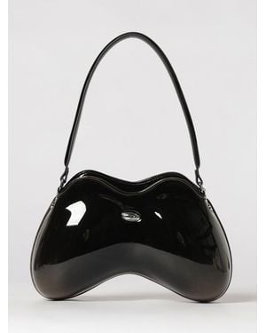 DIESEL Double-D Patent Leather Bag - Black