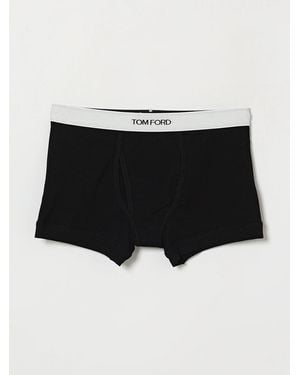 Tom Ford Slim Fit Stretch Cotton Boxer Briefs With A Logo Waistband - Black
