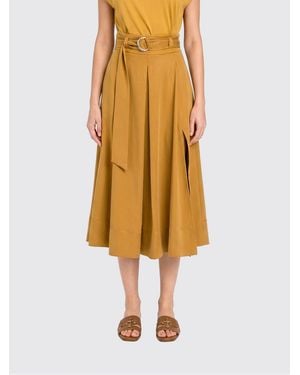 Twinset Lyocell Flared Skirt - Yellow