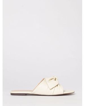 Coccinelle Furoshiki Leather Slippers With Bow - Natural