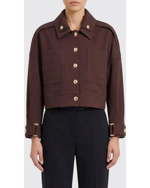 Elisabetta Franchi Gabardine Jacket - Brown