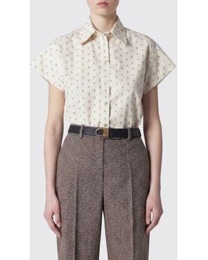 Valentino Printed Cotton Blend Shirt - Grey