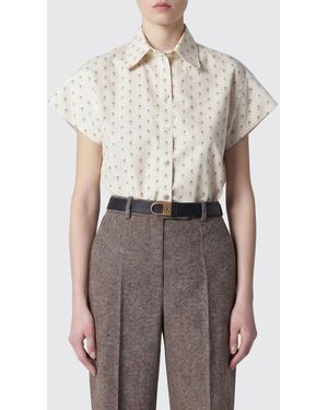 Valentino Printed Cotton Blend Shirt - Grey