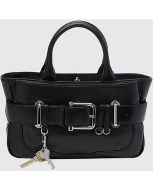 OSOI Brocle Smooth Leather Handbag With Buckle Detail And Removable Strap - Black