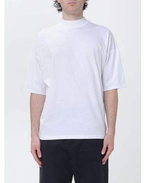 Jil Sander Cotton T-Shirt With Mock Neck And Dropped Shoulders - White