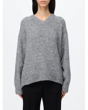 Filippa K V-Neck Wool And Alpaca Blend Jumper With Dropped Shoulders - Grey
