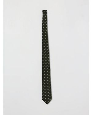 Emporio Armani Silk Tie With Monogram - White