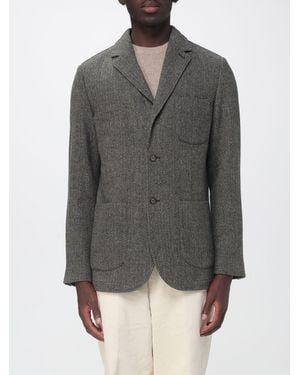 Sebago Short Single-Breasted Polyester Blazer With Lapels And Patch Pockets - Grey