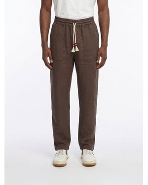 MC2 Saint Barth Linen Jogging Trousers - Brown