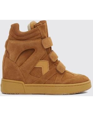 Isabel Marant High-Top-Keilsneaker Aus Veloursleder Mit Klettverschluss - Braun