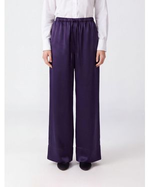 Liviana Conti Grayson Wide-Leg Satin Palazzo Trousers - Purple