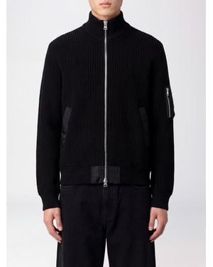 SACAI X CARHARTT WIP Ribbed Wool Zip-Up Cardigan With High Neck - Black