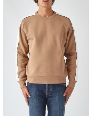 Colmar Crewneck Cotton Blend Sweatshirt With Contrast Logo And Ribbed Trims - Blue