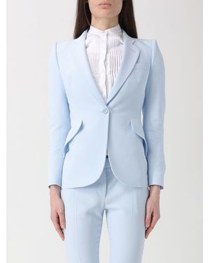 McQueen Single-Breasted Viscose Blend Blazer - Blue