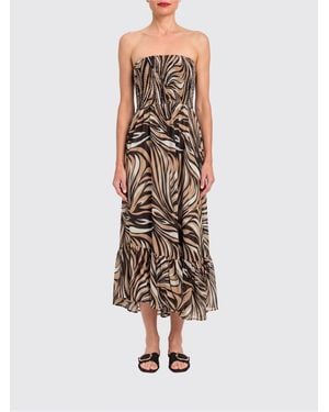 Twinset Printed Viscose Midi Dress - White