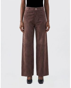 Max Mara Suede Leather Pants - Brown