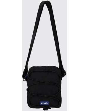 HUGO Vytal Recycled Nylon Crossbody Bag With Zip Closure And Applied Logo - Black