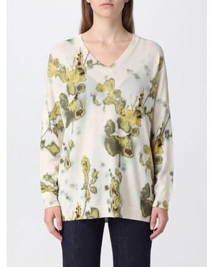 In bed with You Jersey Pullover De Pura Lana Con Estampado Abstracto Y Cuello De Pico - Neutro