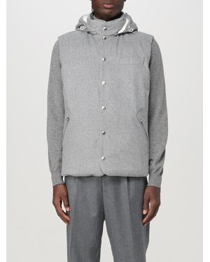 Brunello Cucinelli Hooded Cashmere Knit Vest - Gray