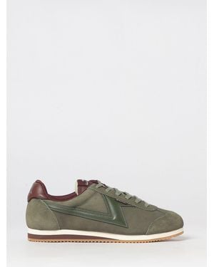 Paul Smith Bicolour Leather And Nubuck Low Top Trainers With Round Toe - Green