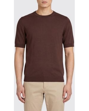 Ballantyne Cotton Knit Top - Brown