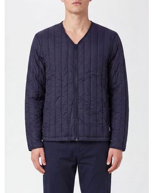 Rains Quilted V-Neck Puffer Jacket - Blue